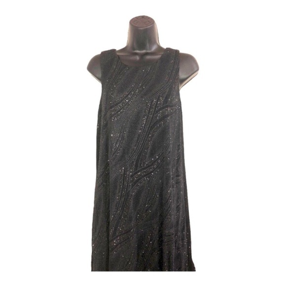 Nine West Beautiful black‎ sequin slinky sleeveless swing tent dress size 10 new - Picture 11 of 16